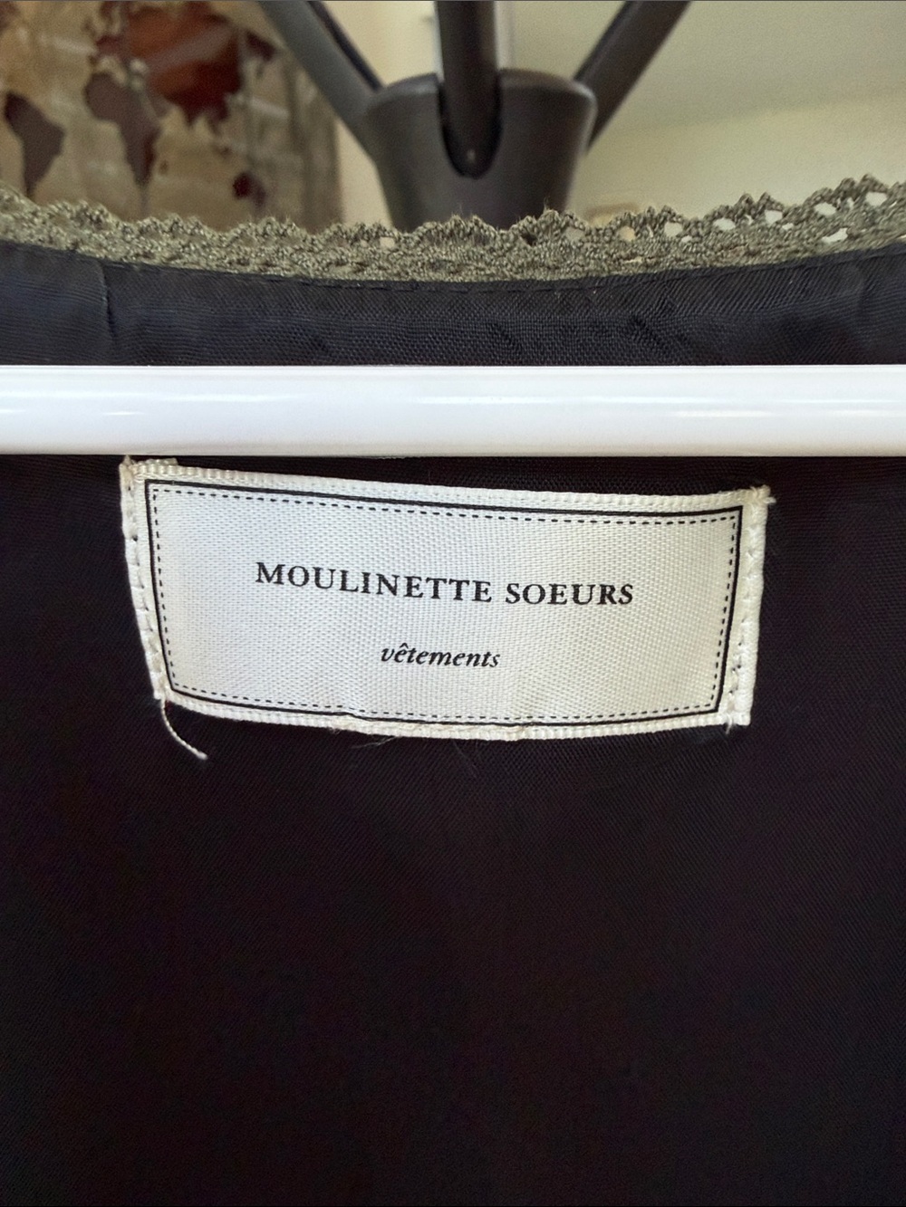 Moulinette Soeurs silk Red Olive Green Mixed-Media Sleeveless Dress size Small - Picture 7 of 10